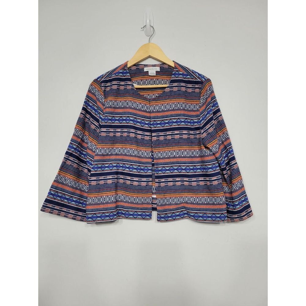 Liz Claiborne Women's Open Cardigan Size Large‎ Geometric Scoop